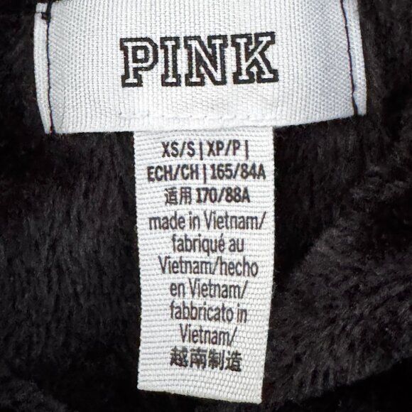 Like New PINK Victoria's Secret Hooded Red Heart Print Onesie in Black Size XS/S - Picture 5 of 10